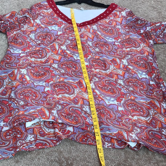 Maria Gabrielle paisley long sleeve blouse 3X - Picture 10 of 11